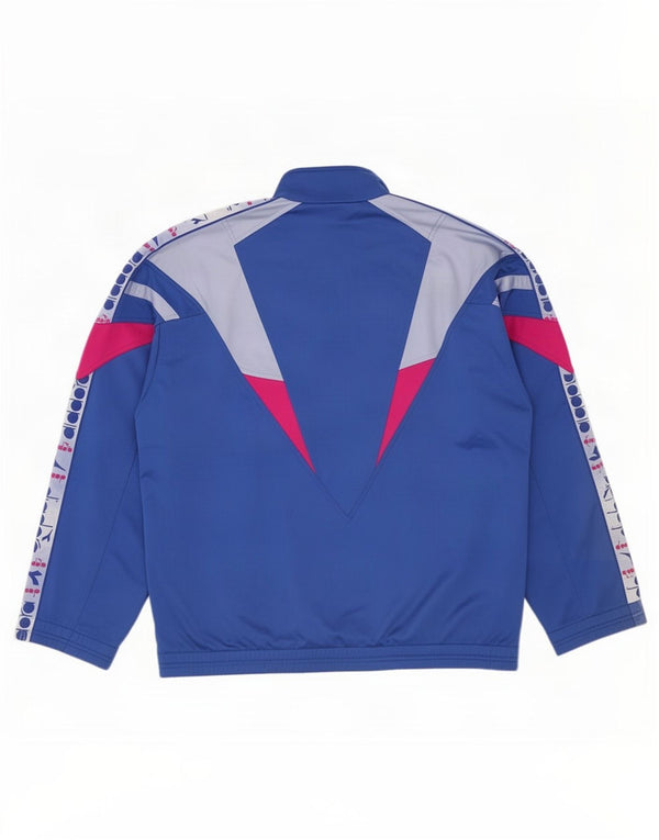 Diadora Herren-Trainingsanzugoberteil mit Grafik, UK 46, XL, Blau, Farbblock