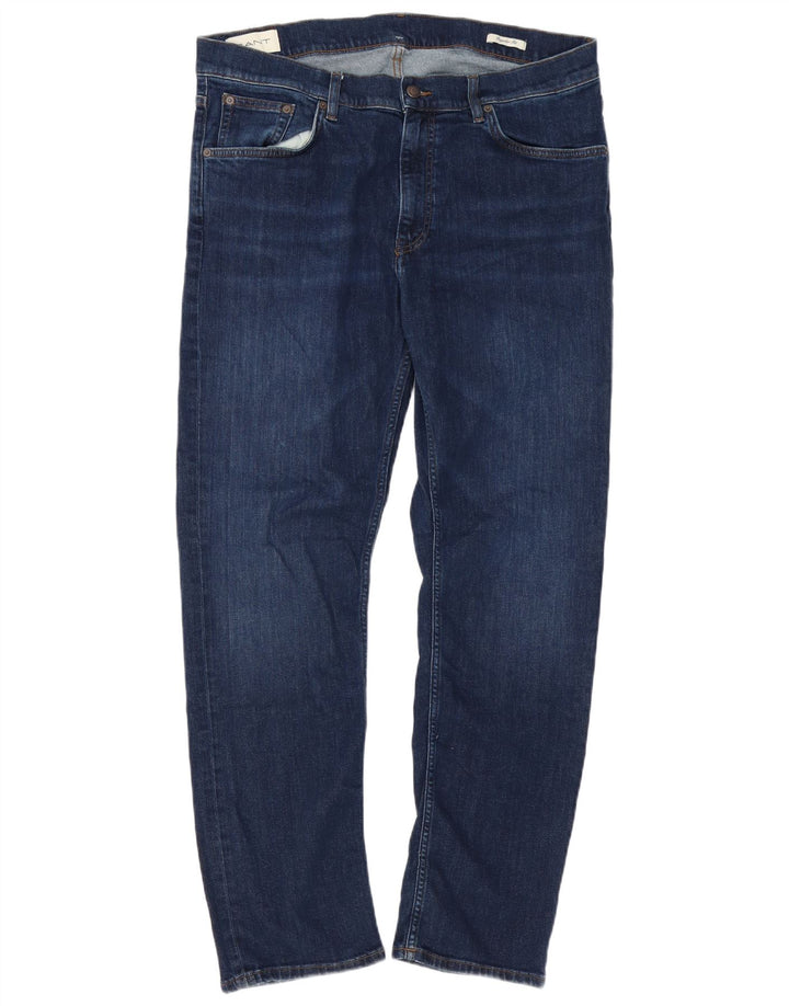 Gant Herren-Jeans mit normaler Passform, gerade Passform, W38, L32, Blau, Baumwolle