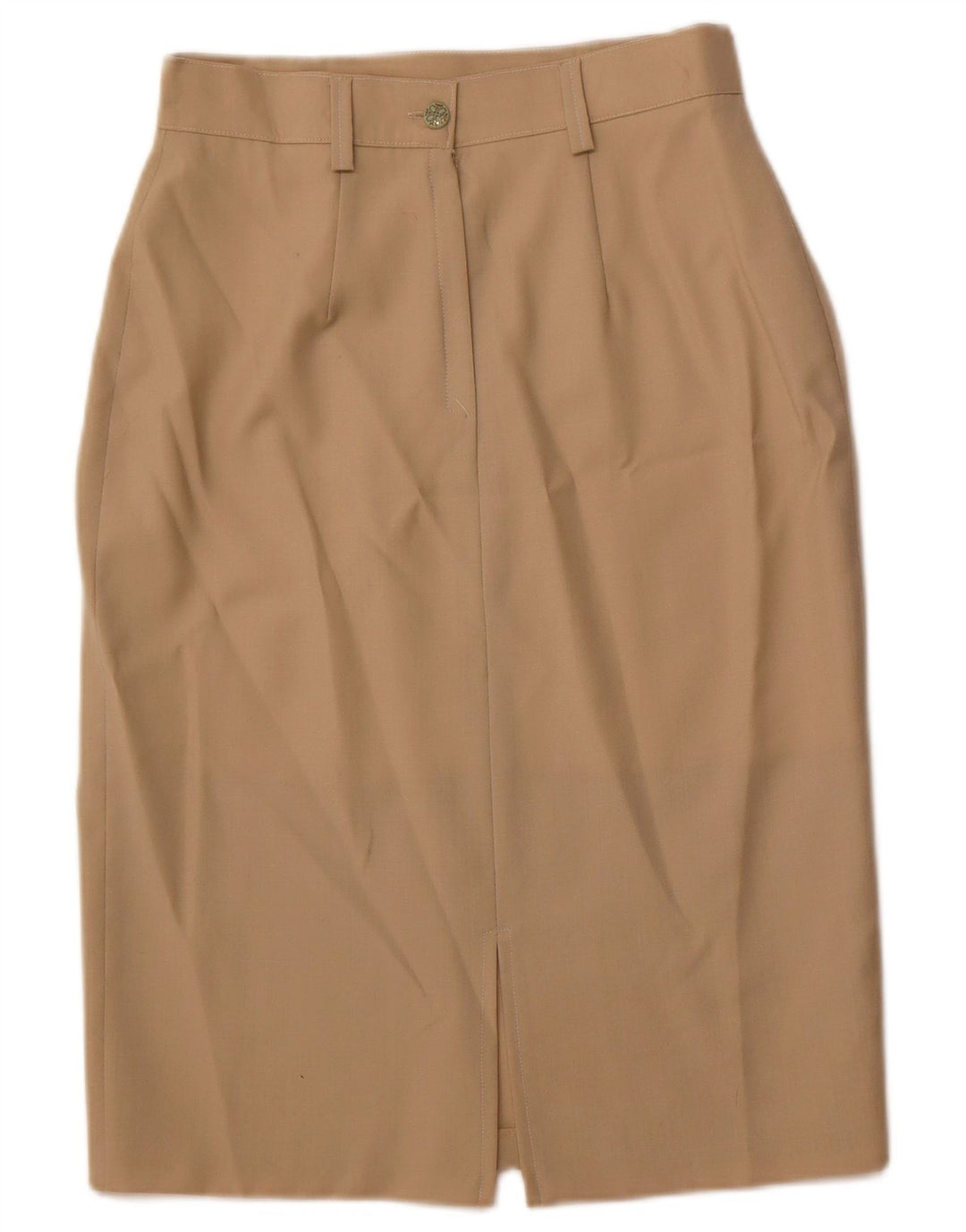 VINTAGE Damen Bleistiftrock IT 44 Medium W28 Braune Wolle