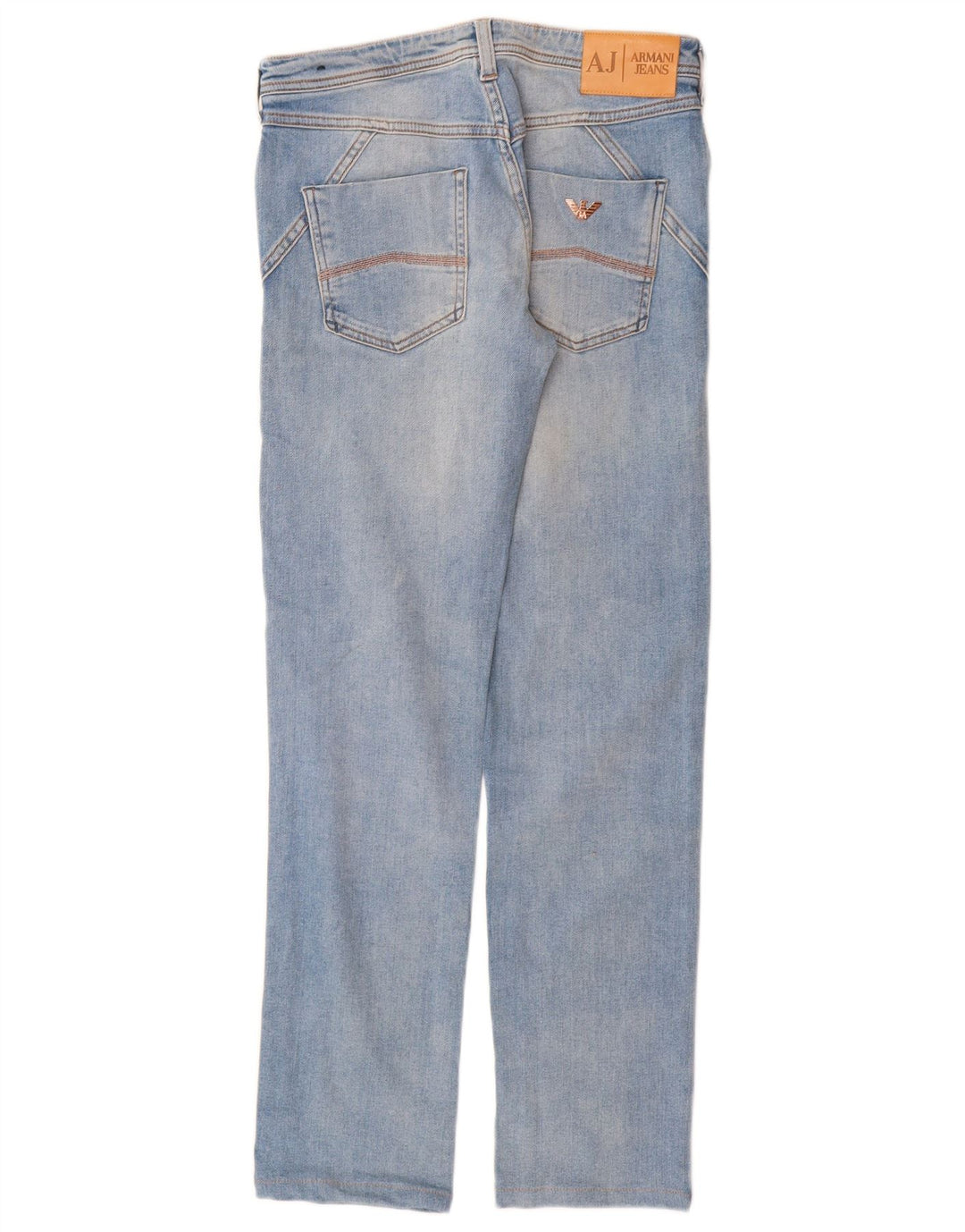 ARMANI Damen Straight Jeans W24 L29 Blau