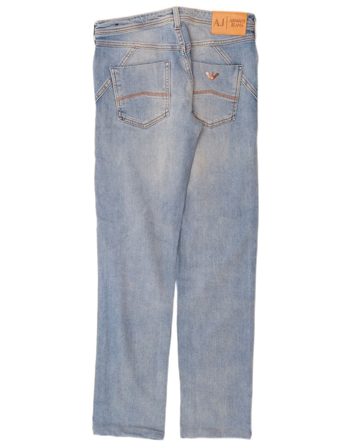 ARMANI Damen Straight Jeans W24 L29 Blau
