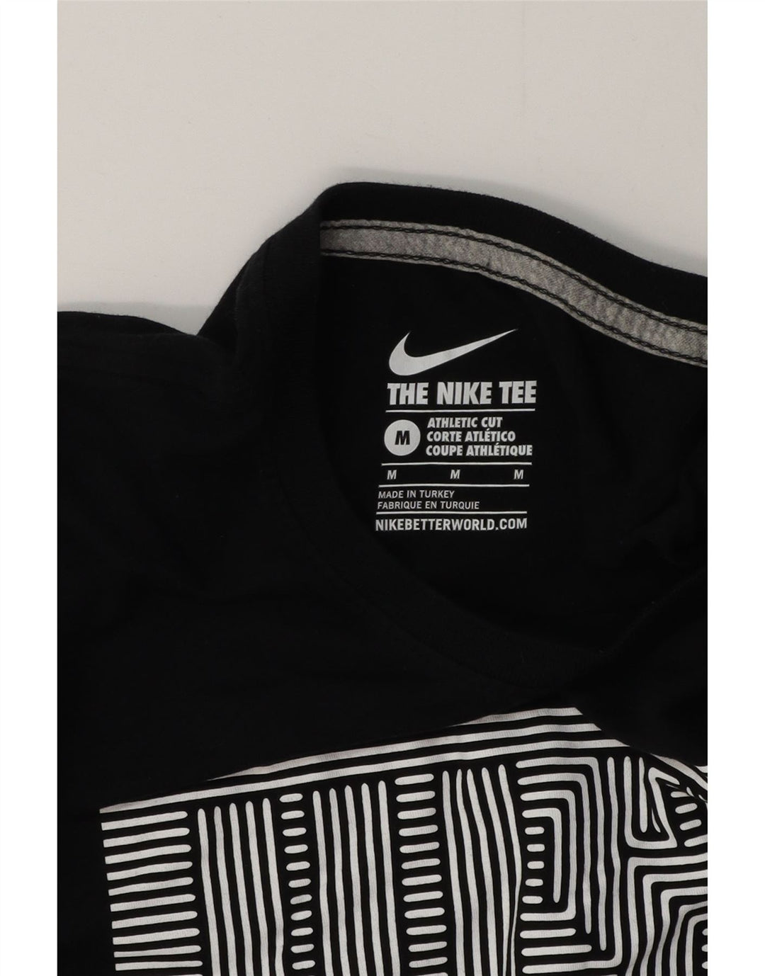 NIKE Herren Athletic Cut Graphic T-Shirt Top Medium Schwarz