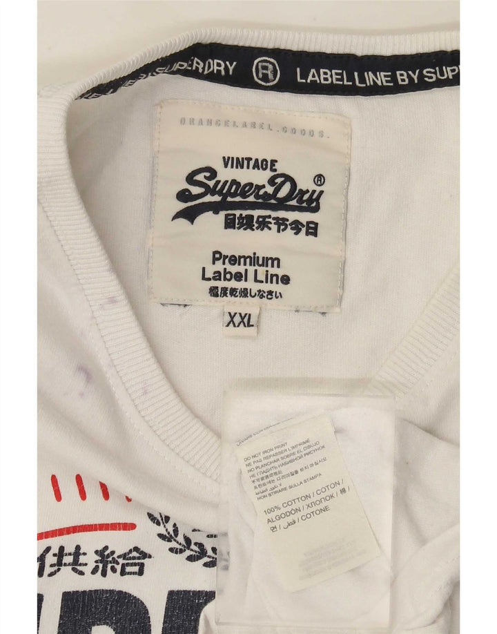 Superdry Herren Grafik-T-Shirt-Oberteil 2XL aus weißer Baumwolle