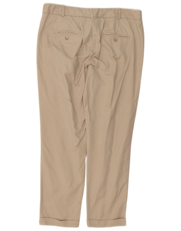 Zara Damen Slim Chinohose EU 42 Large W32 L27 Beige Baumwolle