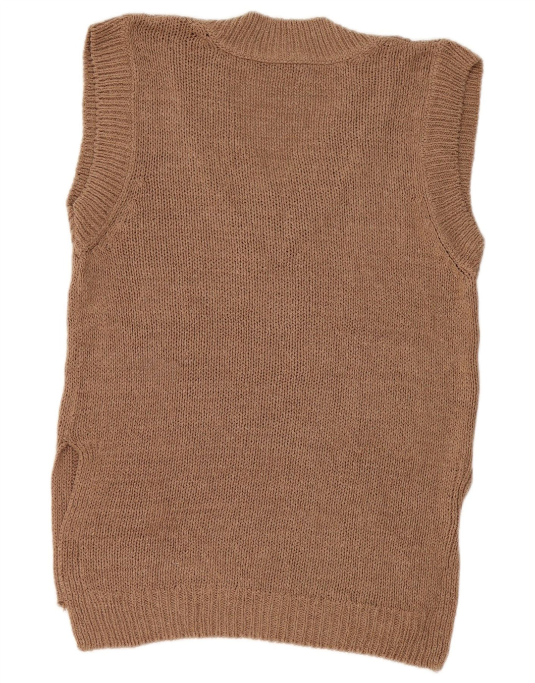Zara Damen-Oversize-Weste-Tanktop UK 10 Small Braunes Acryl