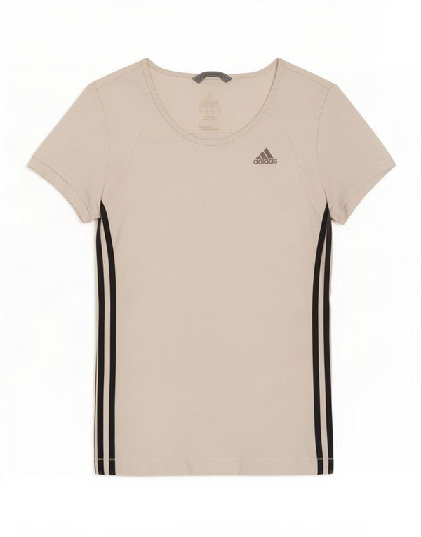 Adidas Damen Climalite T-Shirt Top UK 12 Medium Weiß Polyester