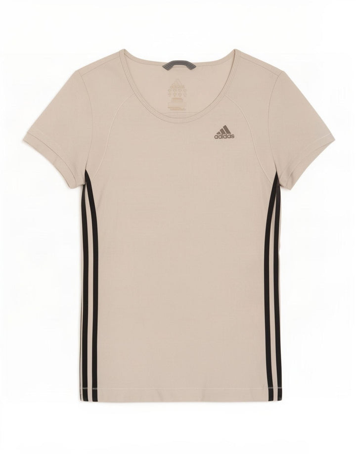 Adidas Damen Climalite T-Shirt Top UK 12 Medium Weiß Polyester