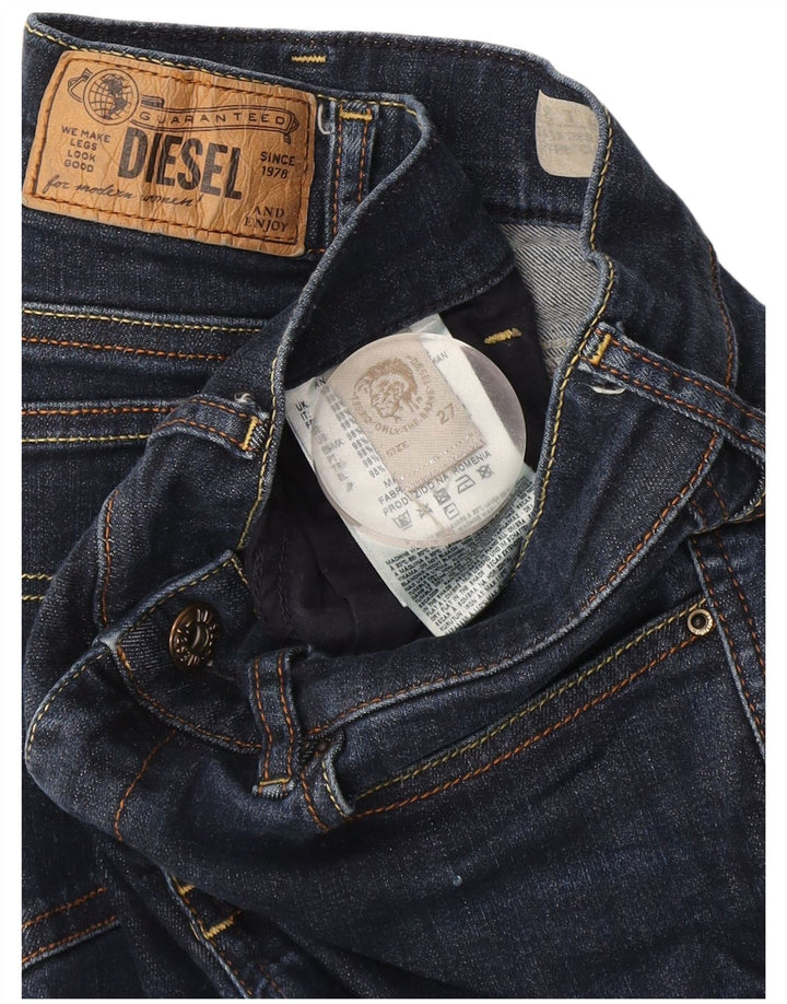 Diesel Damen Straight Jeans W27 L32 Marineblaue Baumwolle