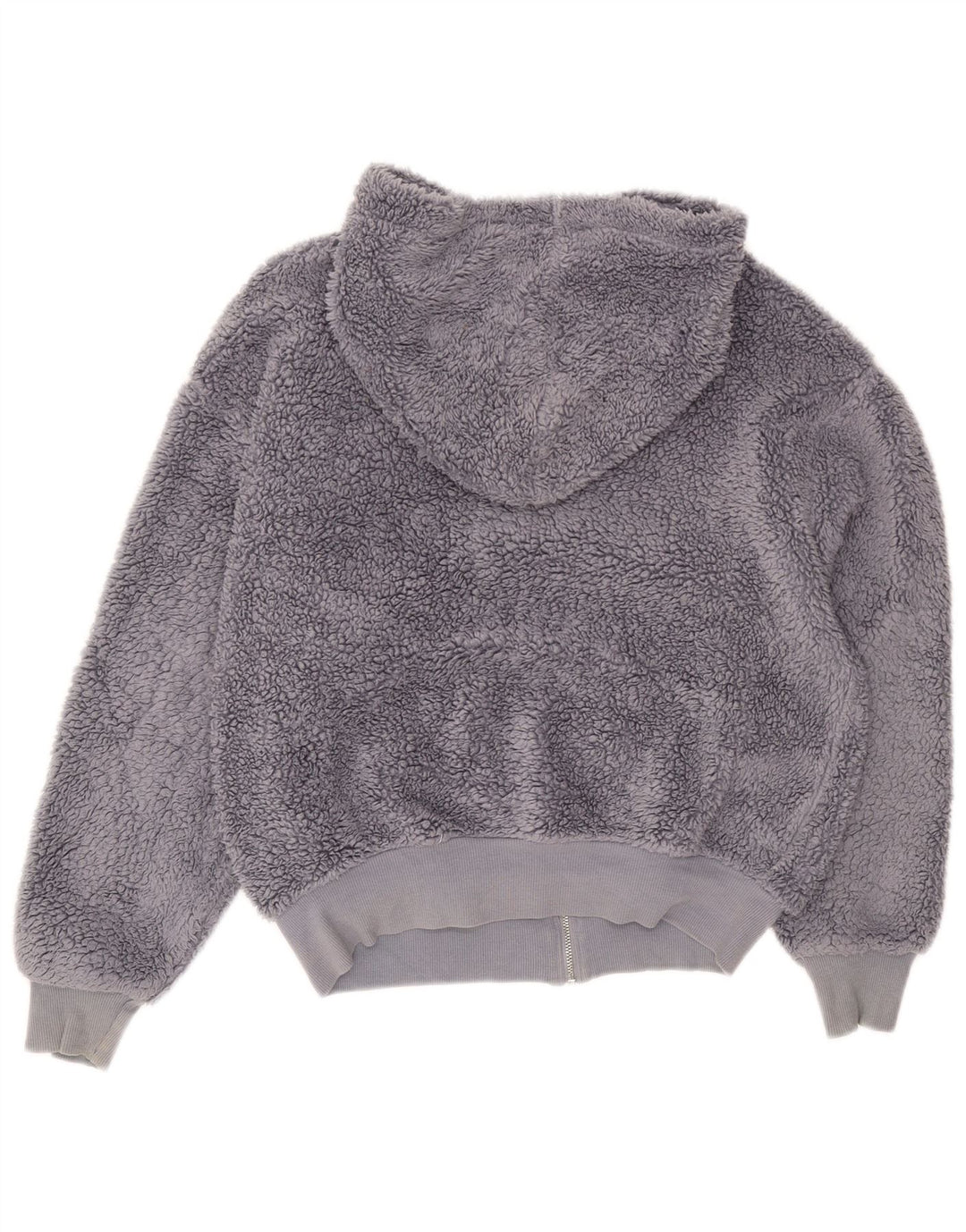 Topshop Damen-Fleecejacke mit Kapuze, übergroß, UK 6, XS, Grau, Polyester