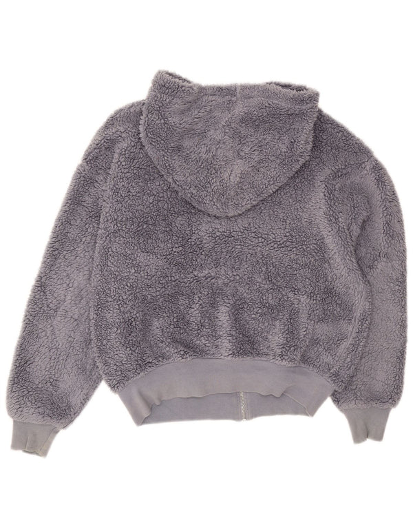 Topshop Damen-Fleecejacke mit Kapuze, übergroß, UK 6, XS, Grau, Polyester