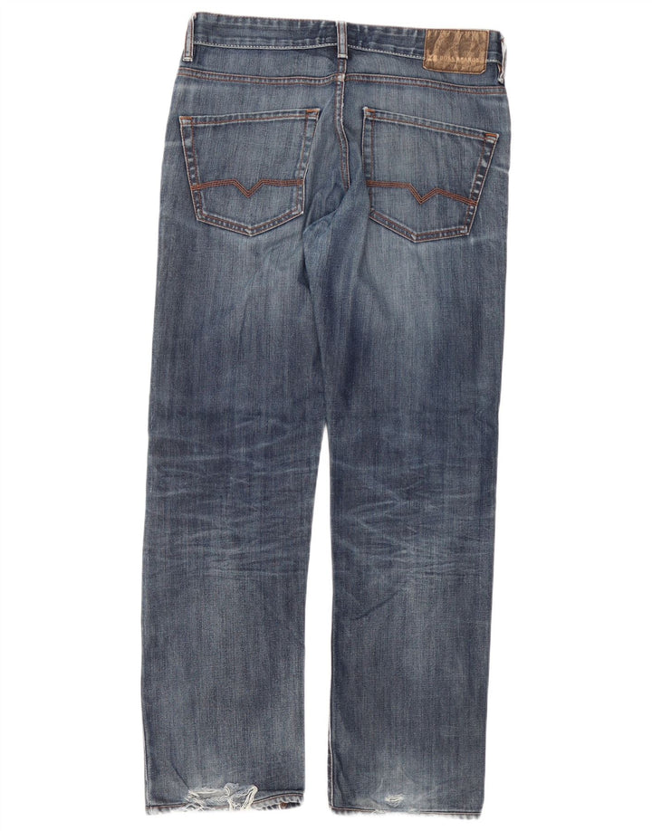 Hugo Boss Herren Straight Jeans W33 L32 Blaue Baumwolle