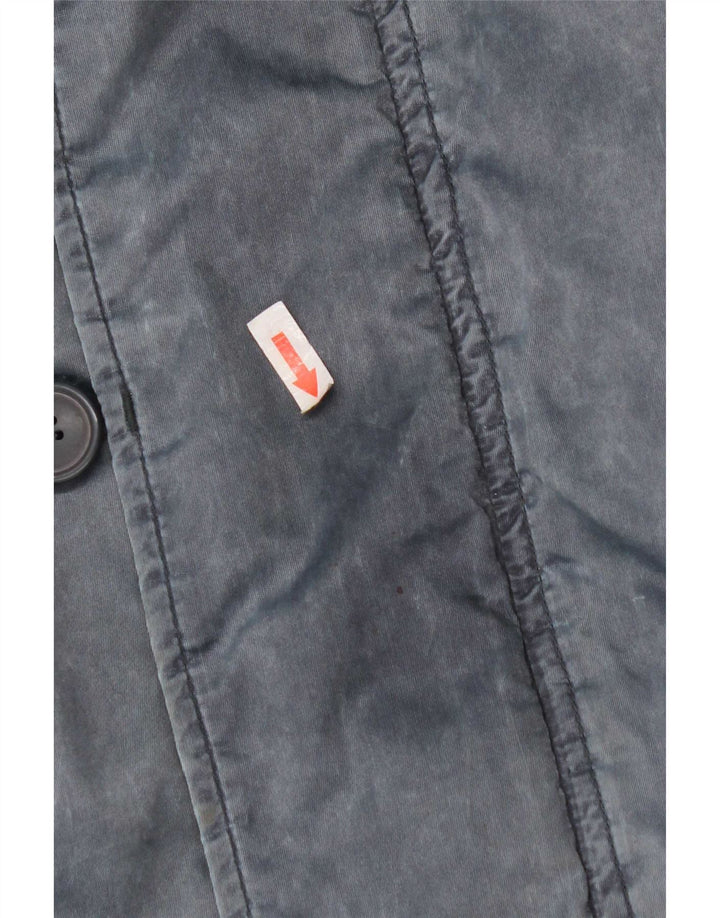 Vintage Herren Bomberjacke mit Kapuze UK 42 XL Marineblau Polyamid