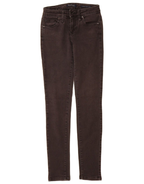 Guess Damen Curvy Mid Rise Skinny Jeans W25 L30 Graue Baumwolle