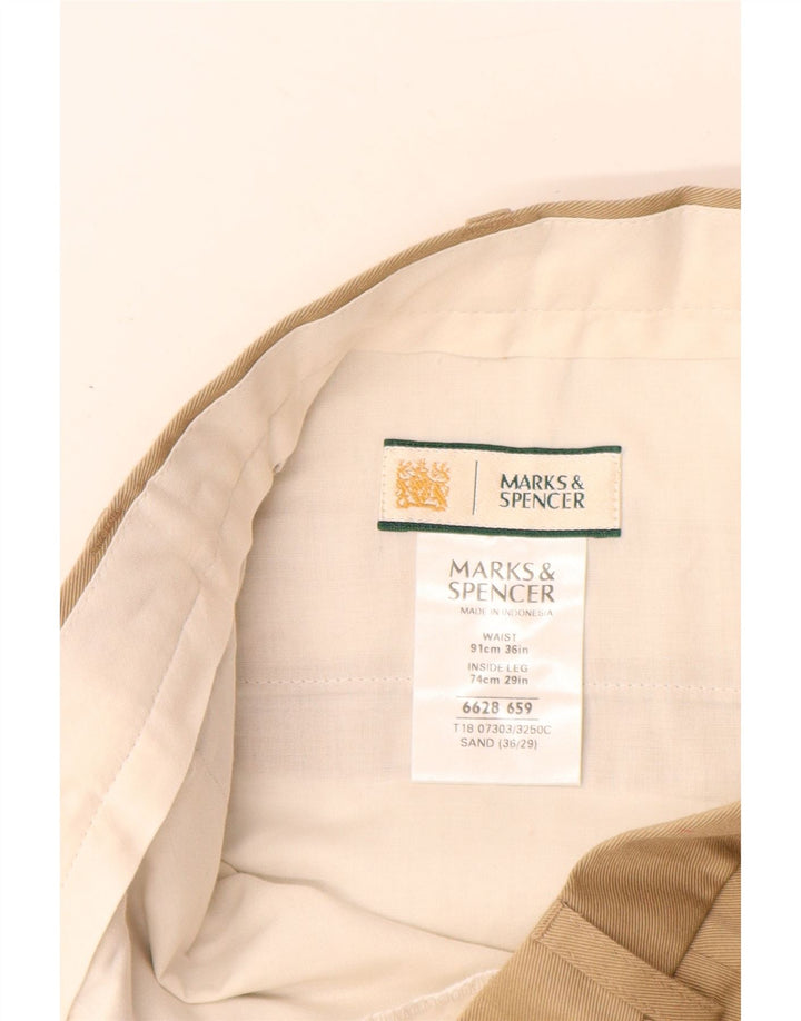 MARKS & SPENCER Herren-Anzughose mit Reißverschlüssen, W36, L29, beige, Polyester