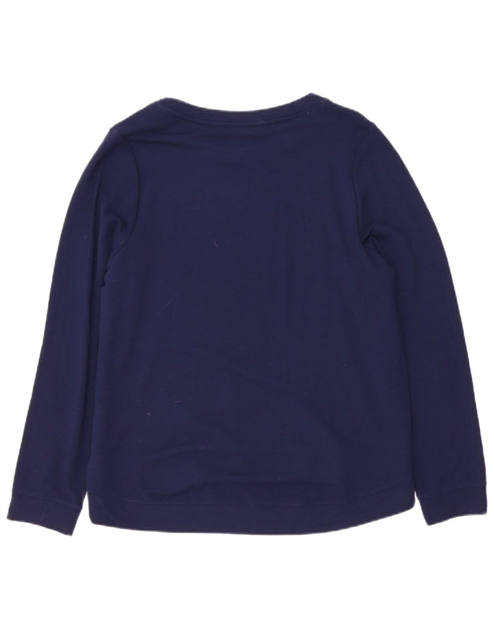 Oasis Damen Grafik-Sweatshirt-Pullover UK 14 Mittelmarineblaue Viskose