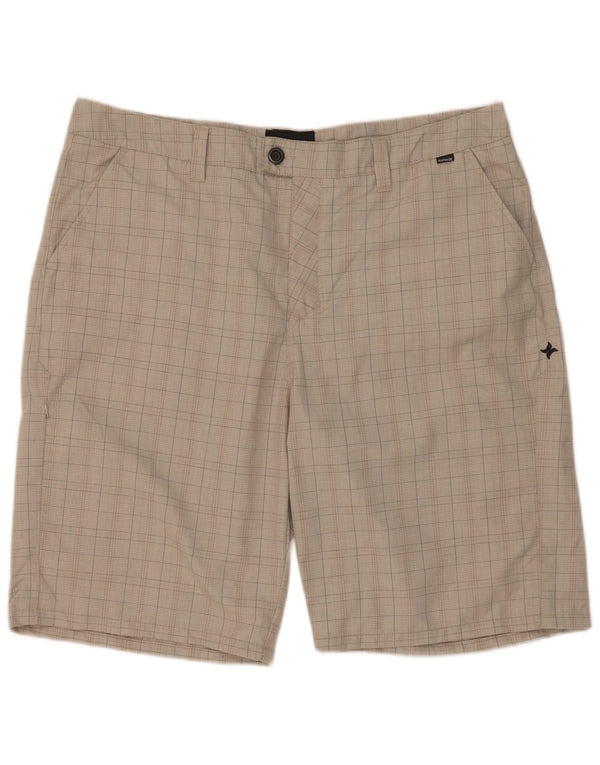 Hurley Herren Cargoshorts W38 XL Grau kariertes Polyester