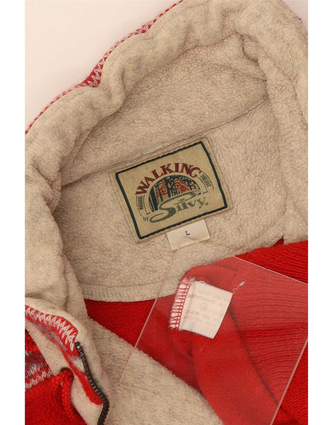 Silvy Herren-Fleecepullover mit grafischem Reißverschluss am Hals, großes rotes Farbblock-Polyester