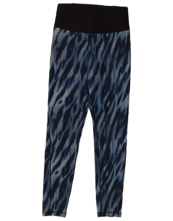 Adidas Damen Leggings UK 8-10 Small Blue Tie Dye Polyester