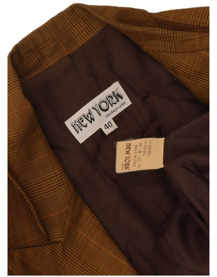 New York Industrie Damen Blazer Jacke IT 40 Small Beige Check
