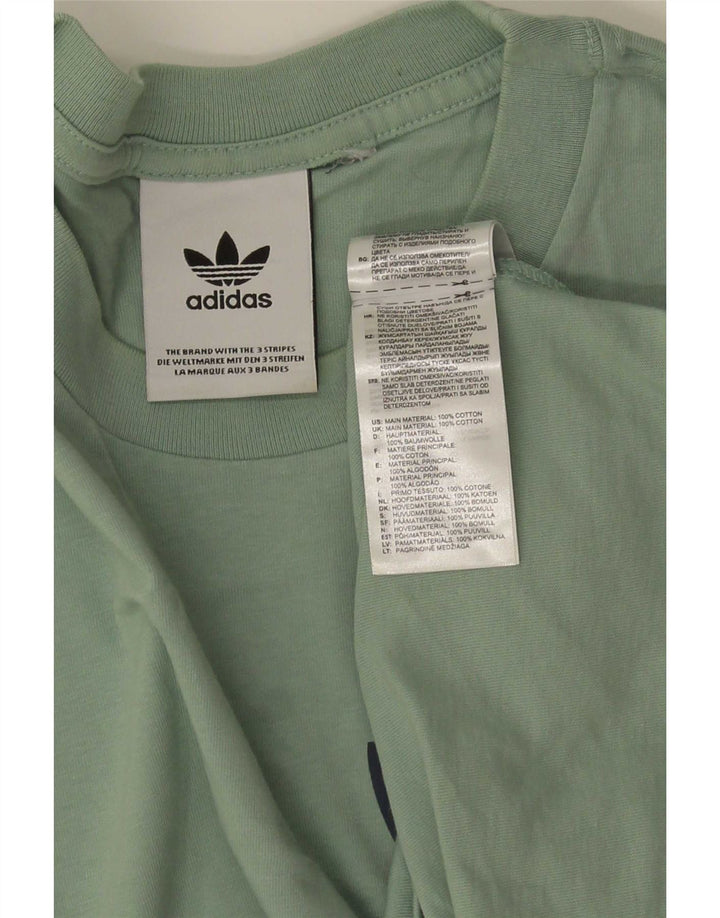 Adidas Herren Grafik-T-Shirt aus mittelgrüner Baumwolle