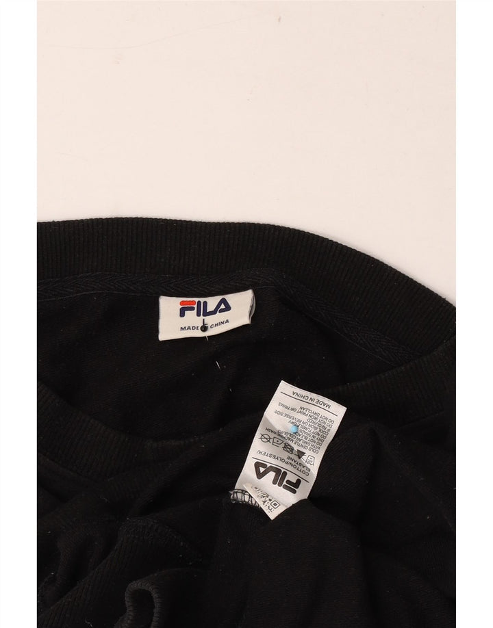 Fila Herren-Sweatshirt mit Grafik, groß, aus schwarzer Baumwolle