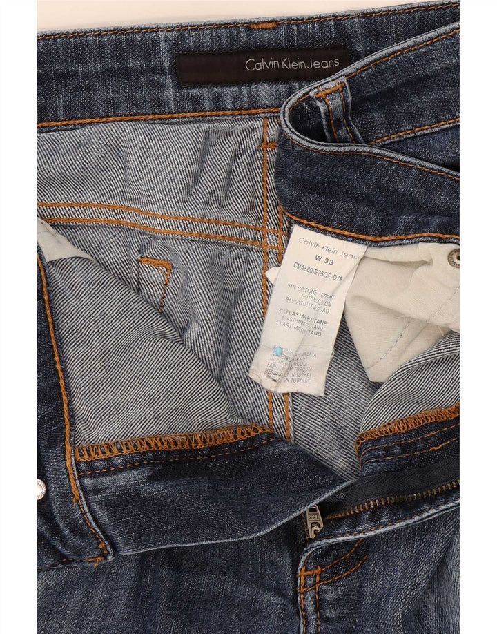 Calvin Klein Damen Straight Jeans W33 L28 Marineblaue Baumwolle