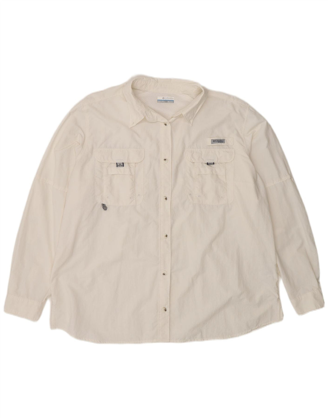 Columbia Herren-Reisehemd 2XL, weißes Nylon