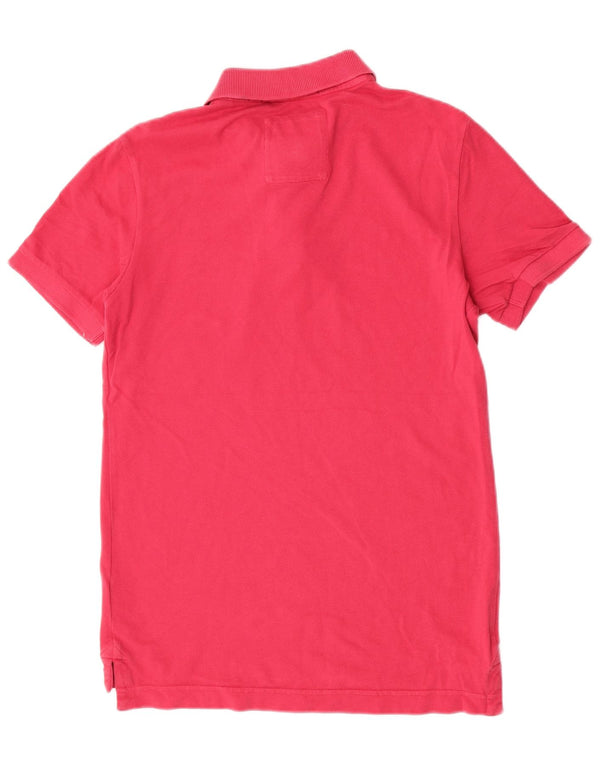 Superdry Herren Kurzarm-Poloshirt aus mittelrosa Baumwolle