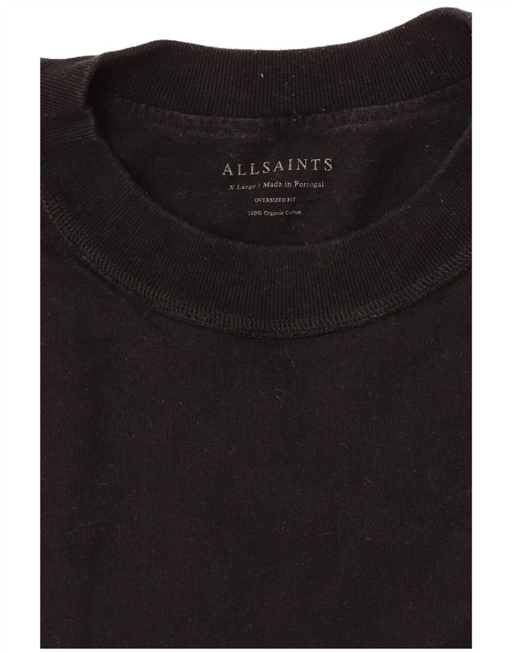 All Saints Herren T-Shirt Top XL Schwarz Baumwolle