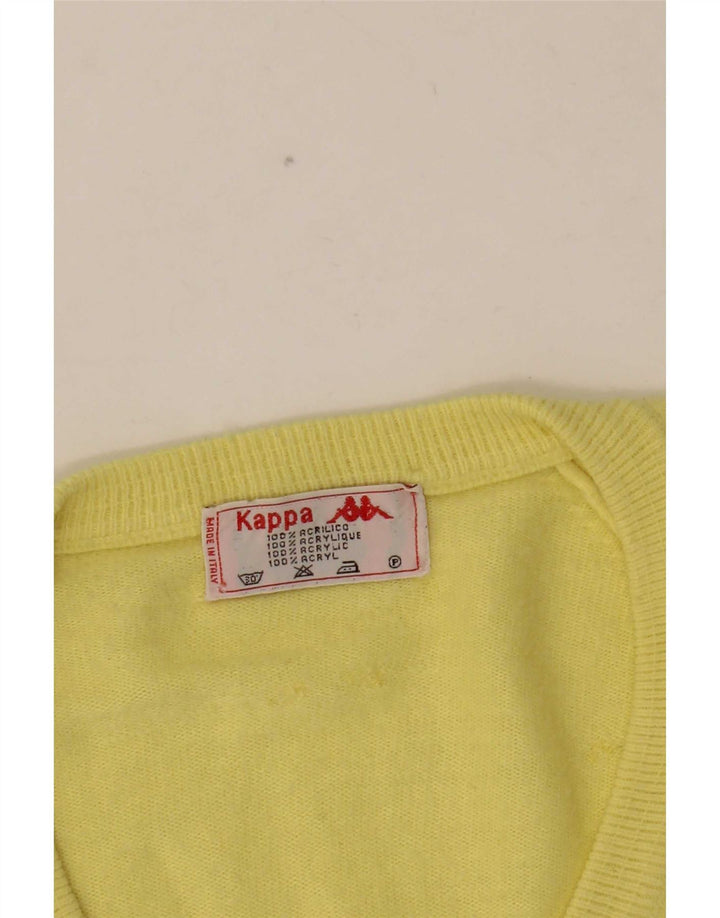 Kappa Herren-Pullover mit V-Ausschnitt, mittelgelbes Acryl