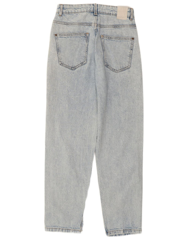 Zara Damen Distressed High Waist Jeans EU 36 XS W26 L27 Blaue Baumwolle