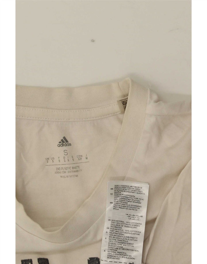 Adidas Herren Grafik T-Shirt Top Small Weiß Baumwolle