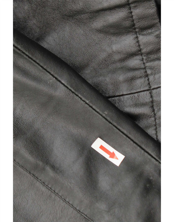 Vintage Damen Lederjacke IT 46 Großes schwarzes Leder