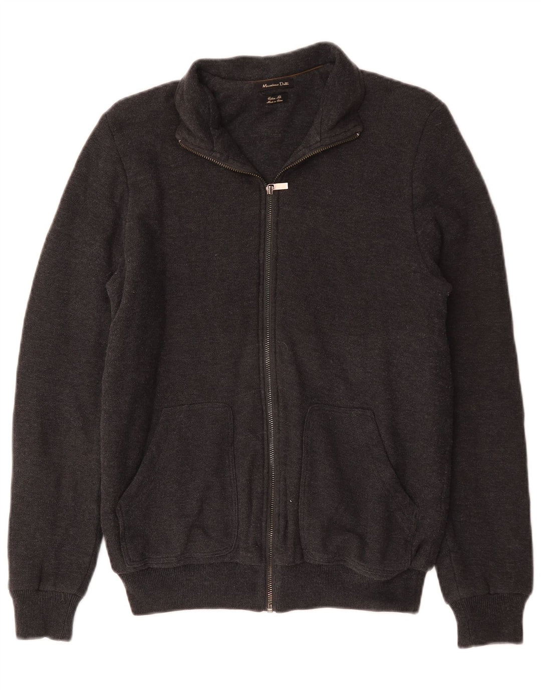 Massimo Dutti Herren-Trainingsanzug-Top-Jacke aus mittelgrauer Baumwolle