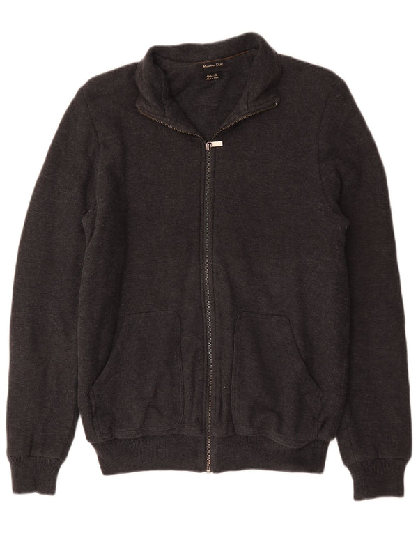 Massimo Dutti Herren-Trainingsanzug-Top-Jacke aus mittelgrauer Baumwolle