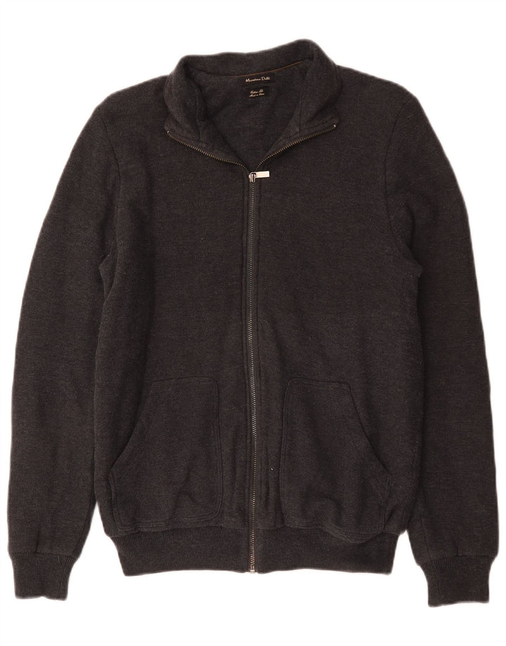 Massimo Dutti Herren-Trainingsanzug-Top-Jacke aus mittelgrauer Baumwolle