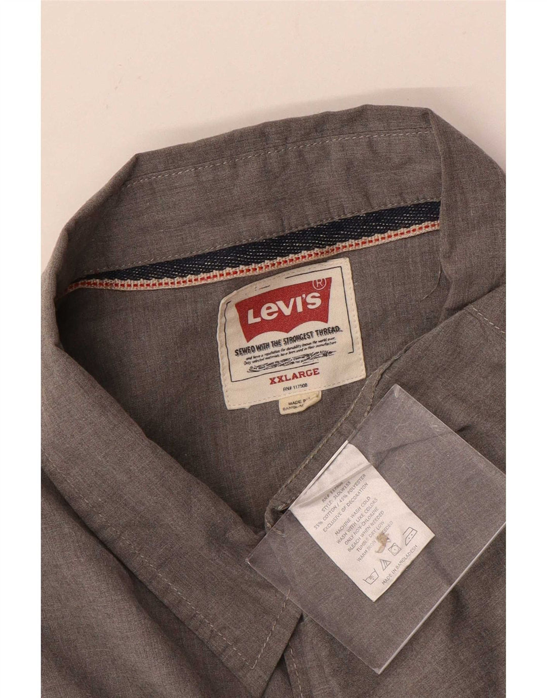 Levi's Herrenhemd 2XL aus grauer Baumwolle