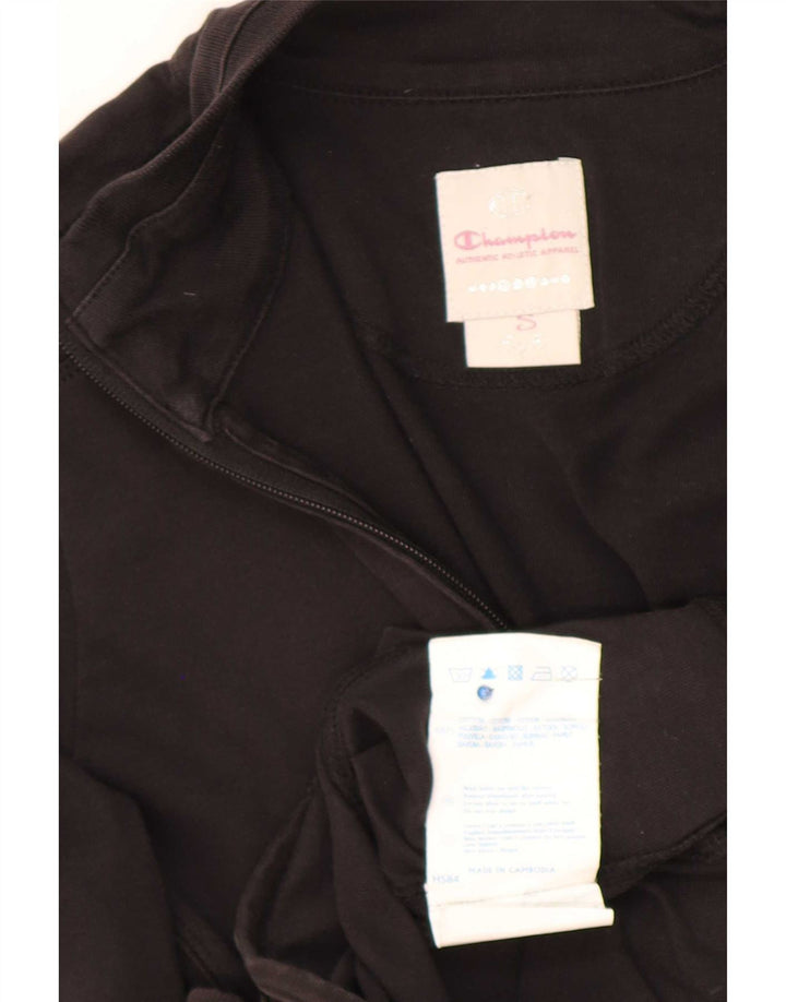 Champion Damen-Trainingsanzugoberteil, UK-Größe 10, Größe S, Schwarz, Baumwolle