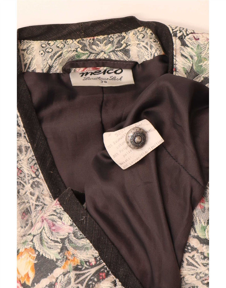 Meico Damen-Blazerjacke mit 4 Knöpfen, EU 38, mittelgroß, mehrfarbig, Blumenmuster