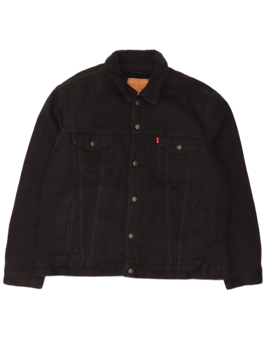 Levi's Herren Jeansjacke UK 42 XL Schwarz Baumwolle