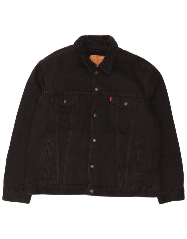 Levi's Herren Jeansjacke UK 42 XL Schwarz Baumwolle