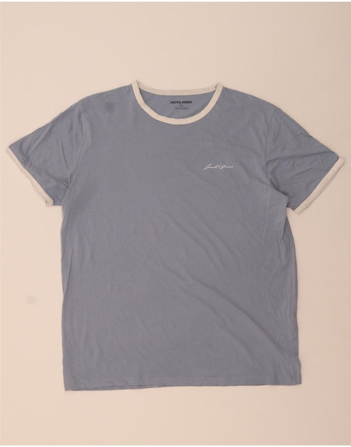 JACK & JONES Herren T-Shirt Top XL Blau Baumwolle