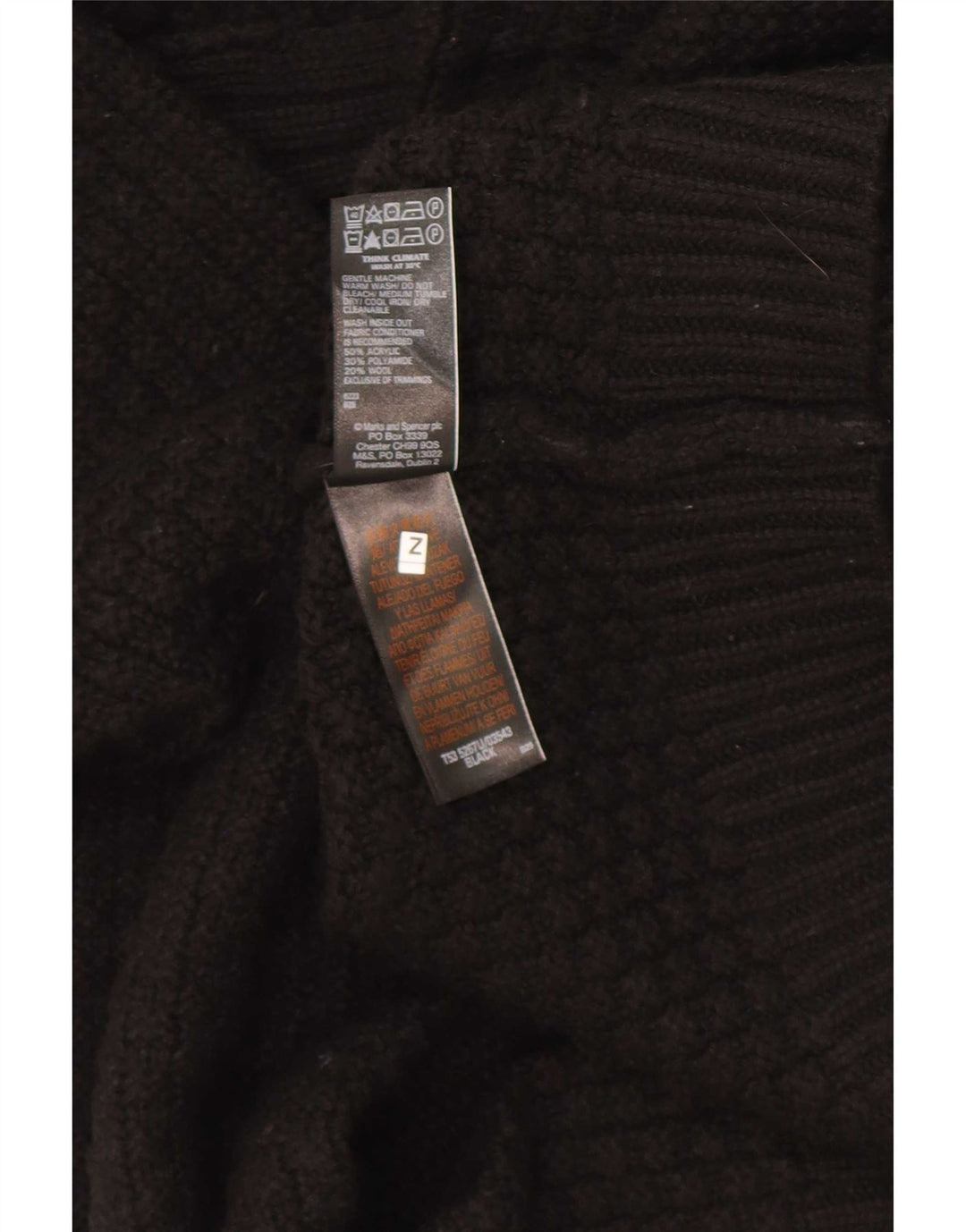 Marks & Spencer Damen Crop Open Cardigan Pullover UK 12 Medium Schwarz