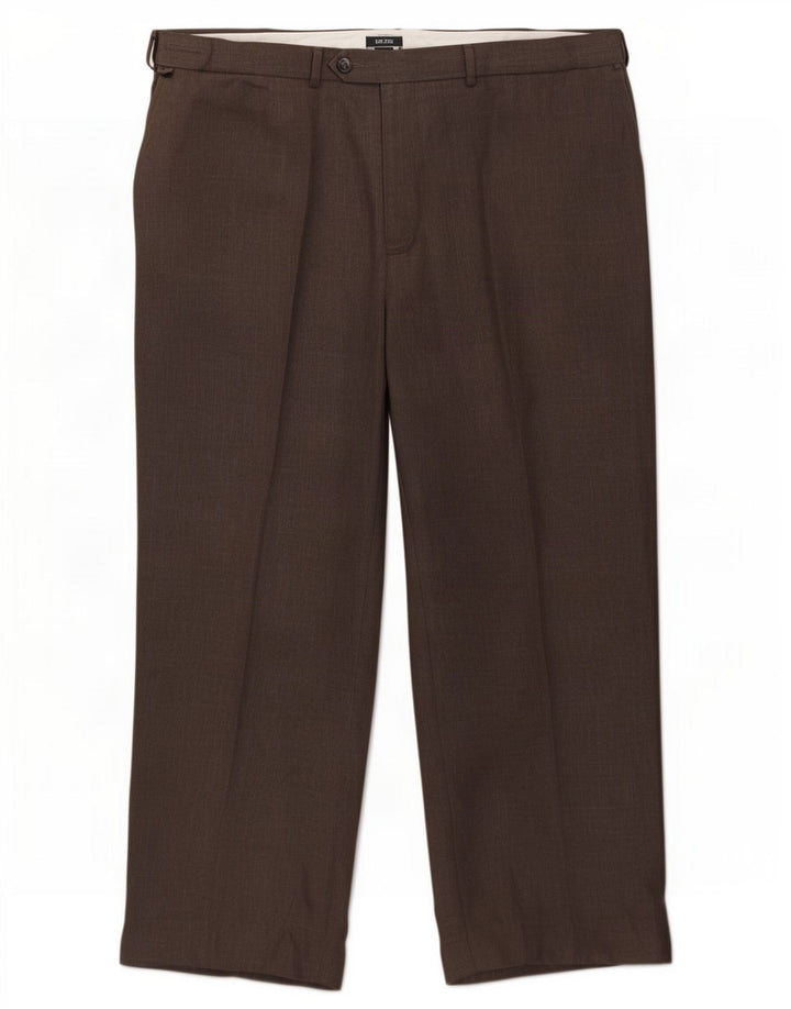 Gerade Herren-Anzughose von Marks & Spencer, W44, L29, grau, Polyester