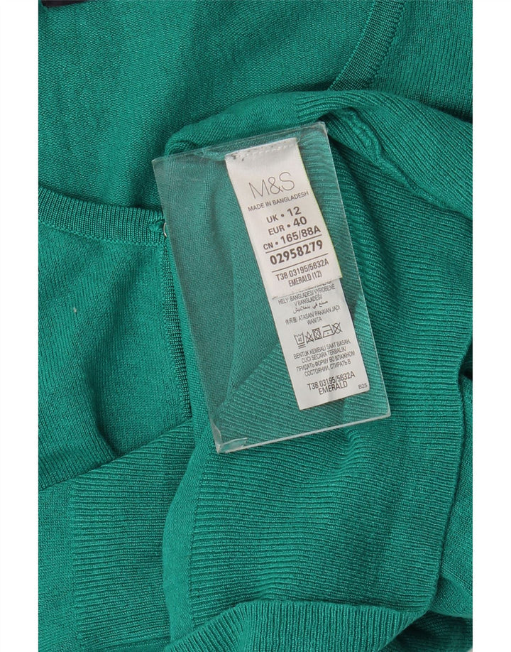 Marks & Spencer Damen-Cardigan-Pullover UK 12 Mittelgrüne Viskose