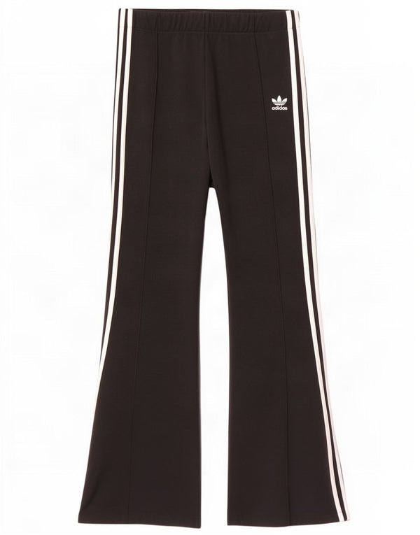 Adidas Damen Flare-Trainingshose UK 12 Mittelschwarzes Polyester