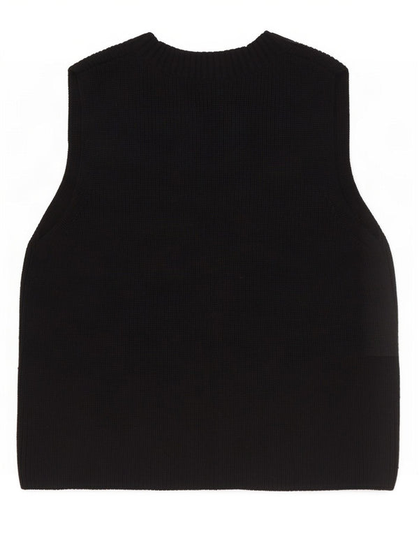 Cos Damen Übergroßes Weste-Tanktop UK 10 Small Schwarze Wolle
