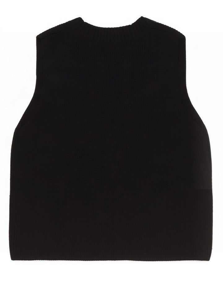 Cos Damen Übergroßes Weste-Tanktop UK 10 Small Schwarze Wolle