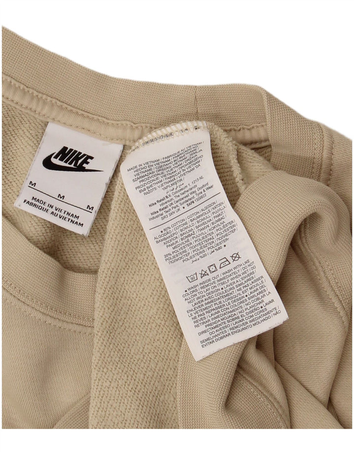 Nike Womens Graphic Oversized Sweatshirt Pullover UK 14 Mittelbeige Baumwolle