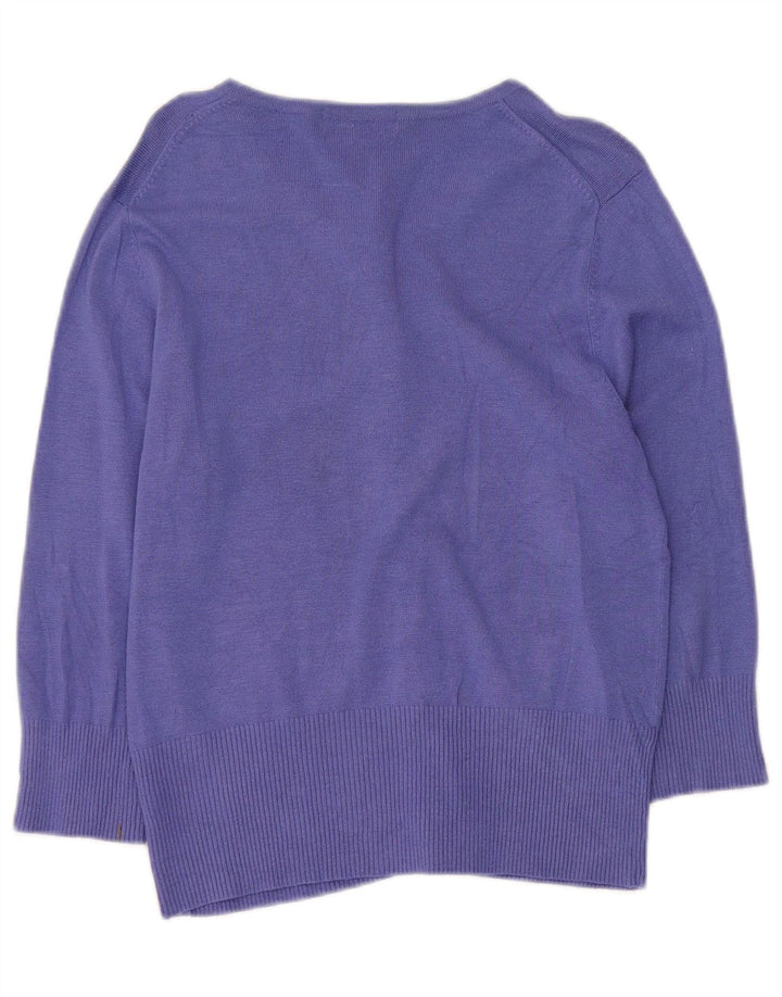 Marks & Spencer Damen Crop Cardigan Pullover UK 14 Mittellila Viskose